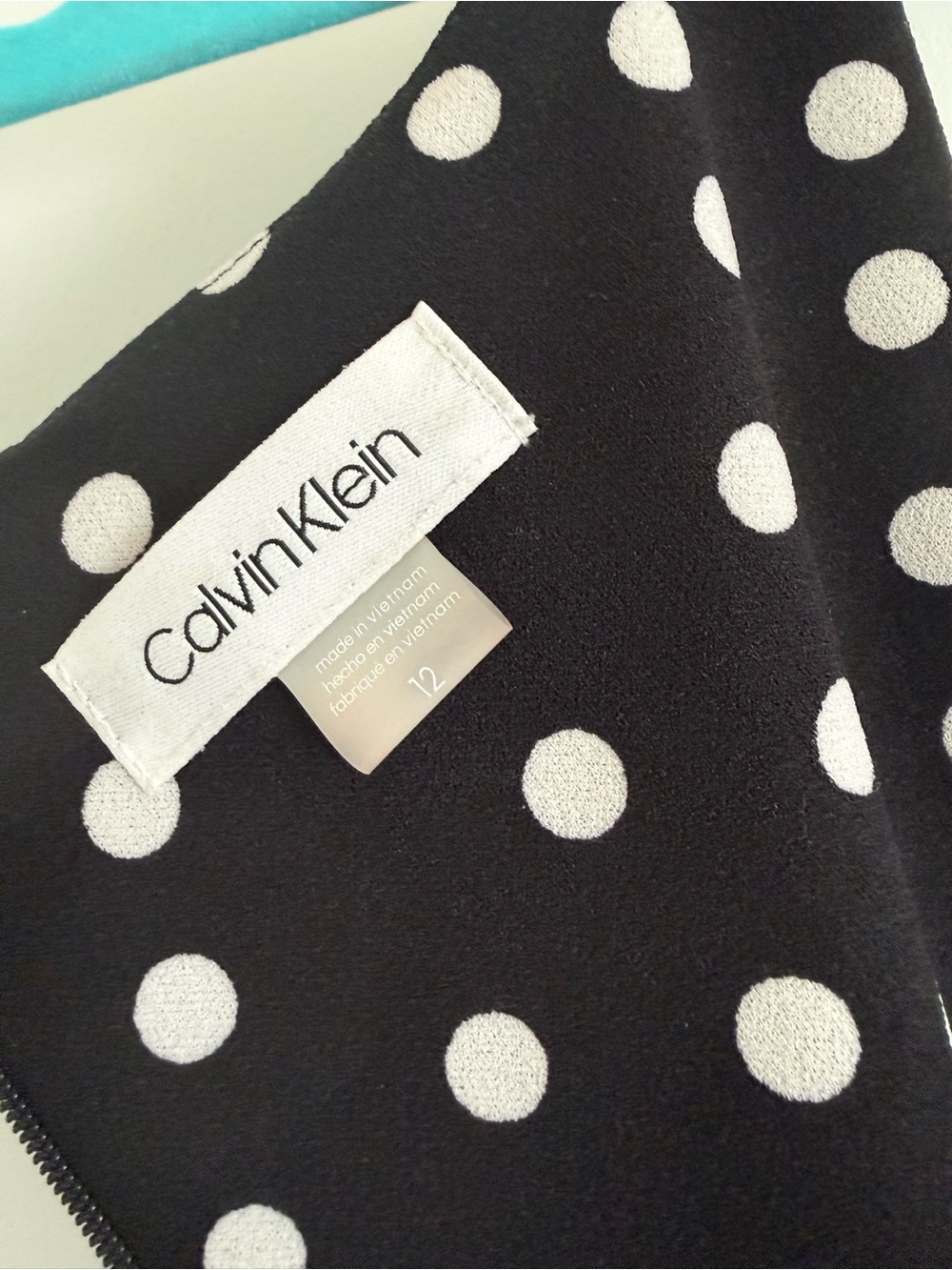 Calvin Klein Black Jumpsuit with White Polka Dots